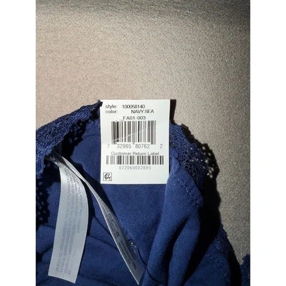 Jenni Intimates Women's Lace Trim Panty White & Navy Blue Size XXXL Lot of 2 NWT - Picture 8 of 9